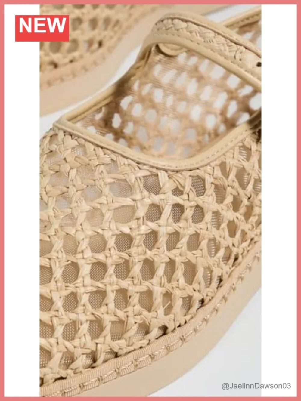 Loeffler Randall Rita Mary Jane Flats Women's Raffia Leather Trim